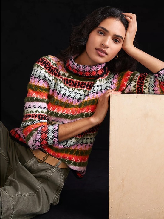 Maeve Sweaters - Maeve Carol Gestreifter Rollkragenpullover